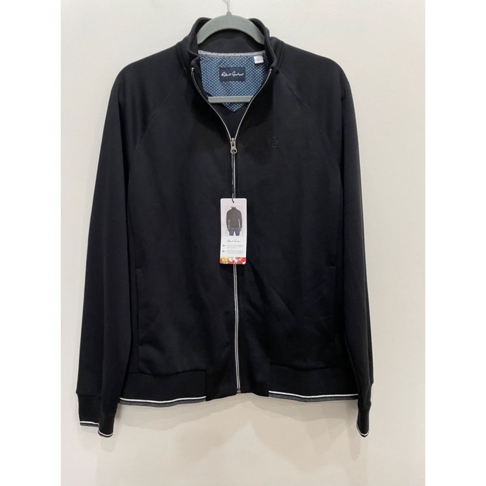 Robert Graham Deluxe Knit Lightweight Zip Up Bomber Jacket Academia Men’s Size S